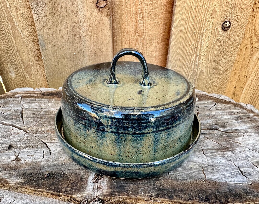 SECONDS Blue Green Butter Dish Speckled Butter Dome Etsy UK