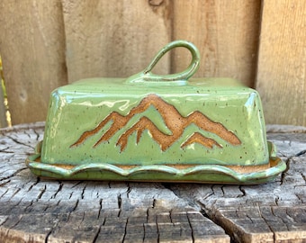 Handmade Ceramic Mountain Irish Block Butter Dish | Discounted Seconds