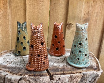 Handmade Cat Candle Topper - Ceramic Star Cat Sensory Lamp