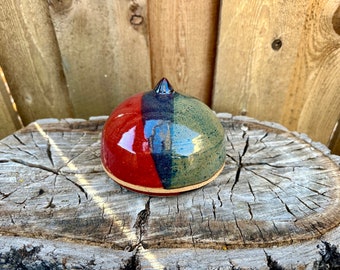 SECONDS Pink Blue Green Butter Dish | Speckled clay layered glaze | Butter Dome | Handemade Pottery Butter Dish | One of a Kind Butter Dish