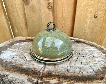 SECONDS Handmade Blue Green Butter Dish | Speckled clay layered glaze | Butter Dome | Handemade Pottery Butter Dish | One of a Kind Butter