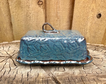 Handmade Ceramic Leaf Leaves UK Irish Block Butter Dish | Unique Ceramic Design