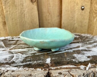 Handmade Mint Green Pottery Ceramic Trinket Bowl | Unique Jewelry Catch-All Dish for Organizing