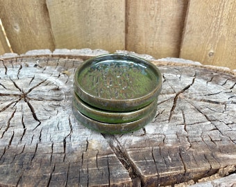 Handmade Pottery Catch All Dish: Cactus Saguaro Pattern Stoneware | Jewelry Dish | Ring Dishes