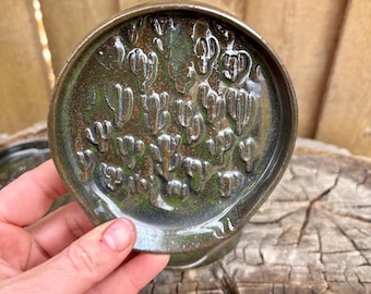 Handmade Cactus Large Spoon Rest - Green Saguaro Spatula Rest