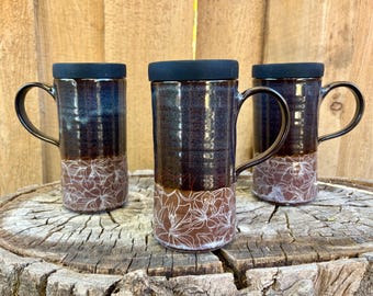 Handmade Magnolia Pottery Travel Mug with Silicone Lid