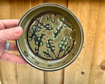 Artisan Abstract Ceramic Branch Herb Stripper Puller Bowl - Perfect for Culinary Herb Prep