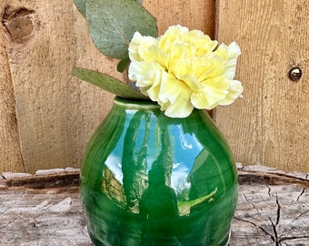 Emerald Porcelain Bud Vase | Unique Bud Porcelain Vase | Personalized Gift | House Warming Gift | Unique Handmade Bud Vase | Porcelain Ball