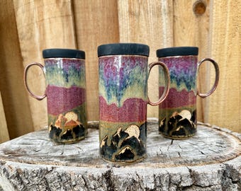 Mountain Full Moon Travel Mug with Silicone Lid – Perfect for Adventurers & Nature Lovers  DISCOUNTED SECONDS