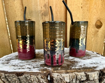 Gold Moon Phase Straw Cup | Pink Sunset Sunrise Gold Moon Mug | To-Go Mug | Unique Gold Lunar Mug | Cosmic Travel | Witchy Travel Straw Cup