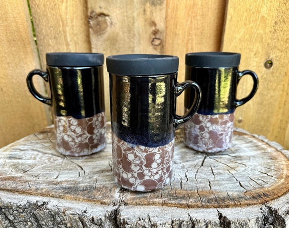 Ceramic Travel Mug Gift Set Ear Muffs New Old Stock Travel Coffee Mug Gift  Set 