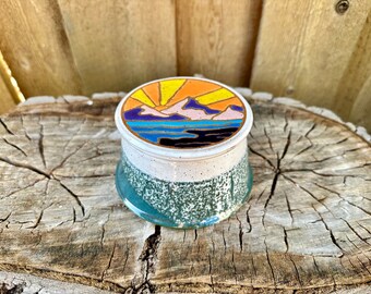 Mosaic Mountain Butter keeper | French butter crock | French butter dish | Housewarming gift | Handmade Mountain Butter Dish | Handpainted