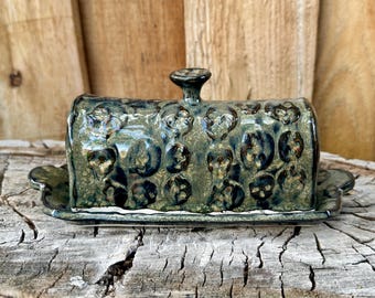 Unique Handmade Porcelain Skull Butter Dish | Artistic Ceramic Pottery for Your Kitchen