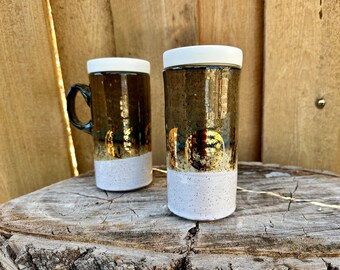 Gold Moon Phase Travel Mug | White and Bronze Gold Moon Mug | To-Go Mug | Unique Gold Lunar Mug | Cosmic Travel Mug | Witchy Travel Mug