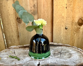 Black Emerald Porcelain Bud Vase | SECONDS | Unique Bud Porcelain Vase | Personalized Gift | House Warming Gift | Unique Handmade Bud Vase