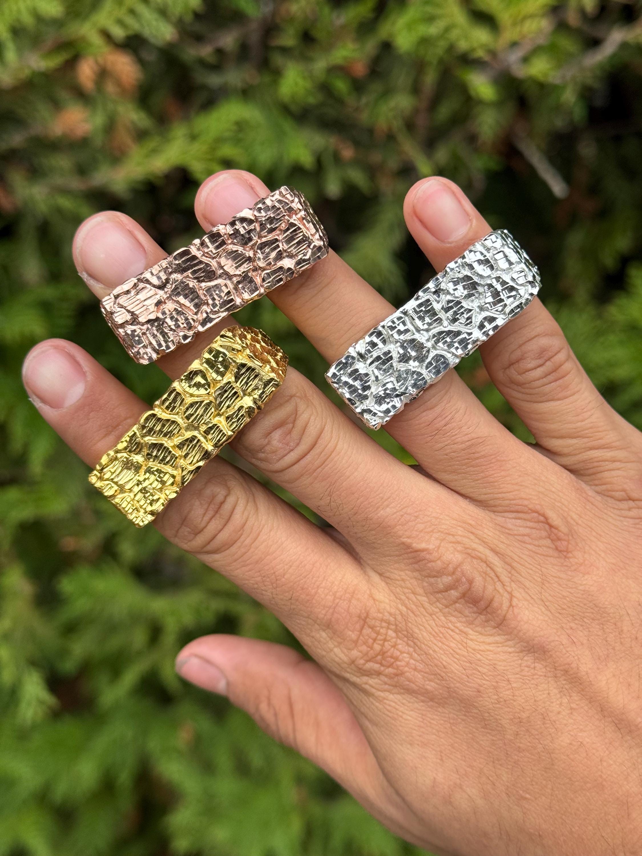 925 Silver 2 Finger Nugget Ring - Gift for Him/her - Birthday Gift
