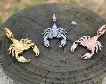 925 Genuine Sterling Silver Scorpion Pendant, Dimensional Scorpion, Scorpio Pendant, Moveable Scorpion