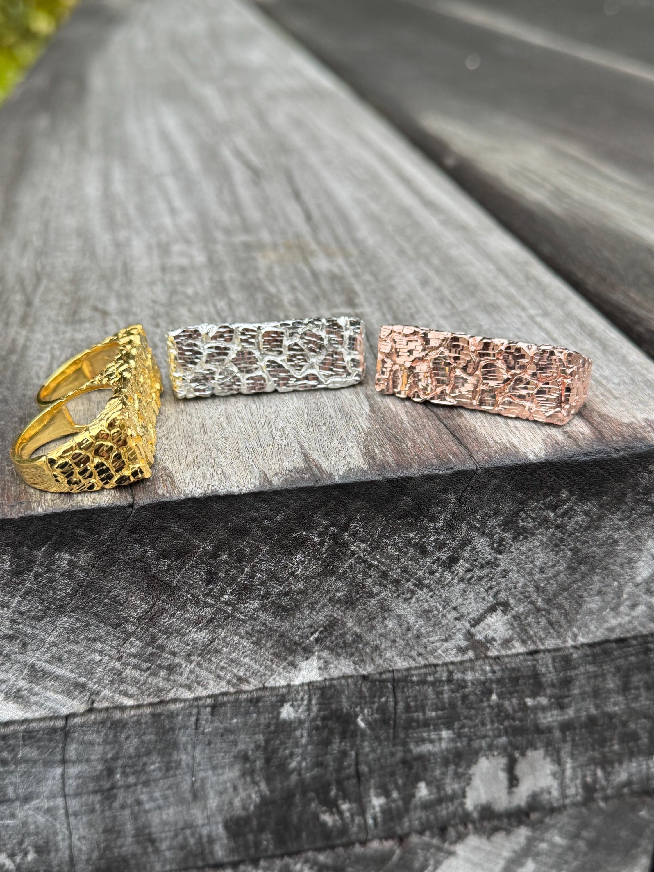 925 Silver 2 Finger Nugget Ring - Gift for Him/her - Birthday Gift