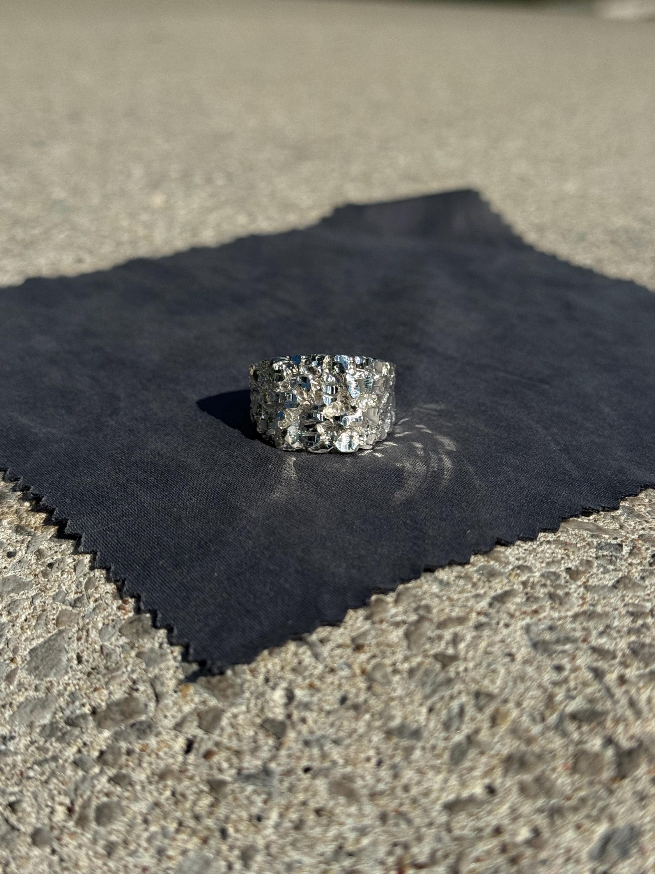 Real Silver Rings 925 Sterling Silver Nugget Ring | 100% Genuine Silver Ring | Statement ...