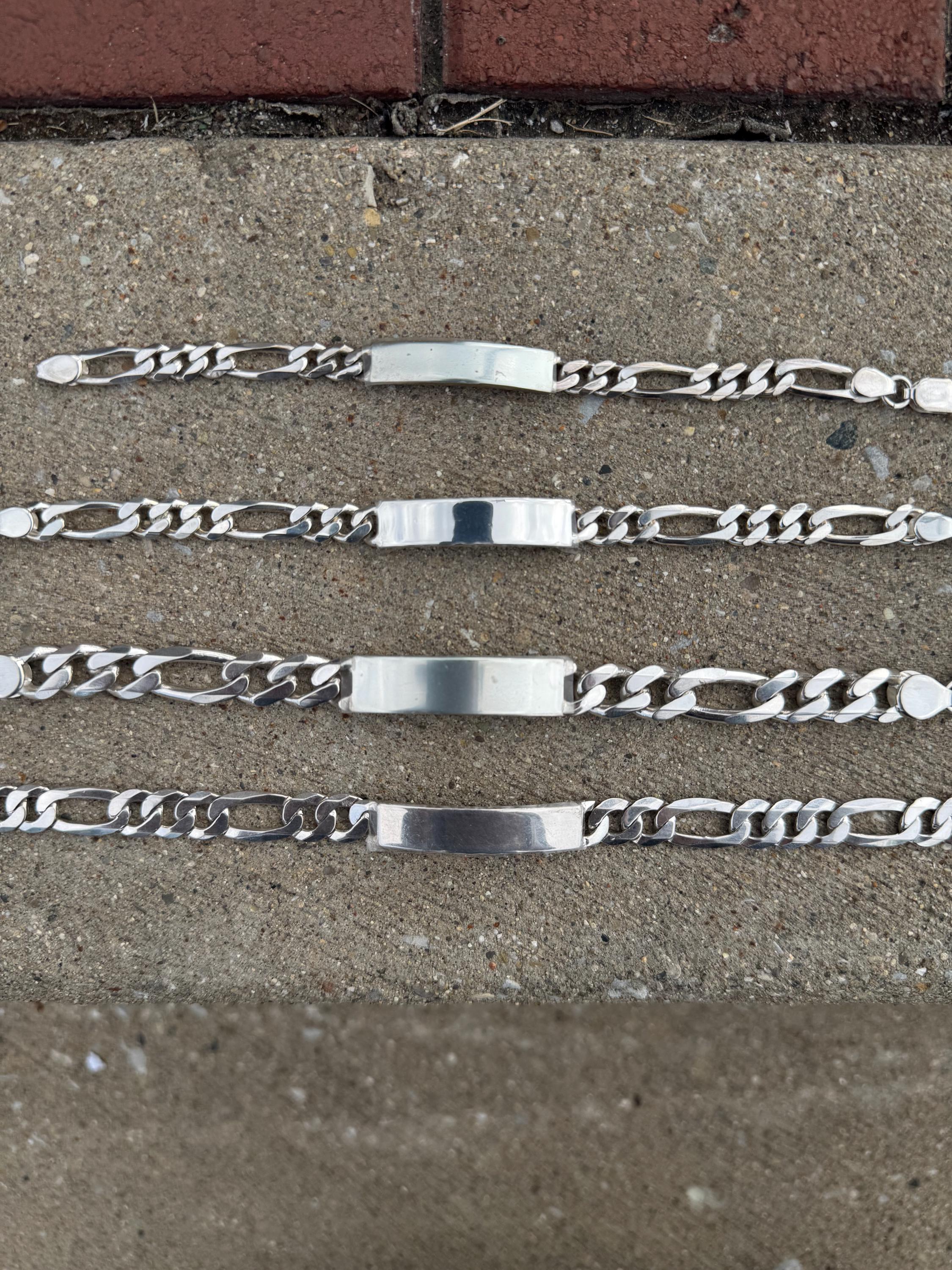 Bracelet acier identité 8'' gourmette - Bijouterie Luxedor