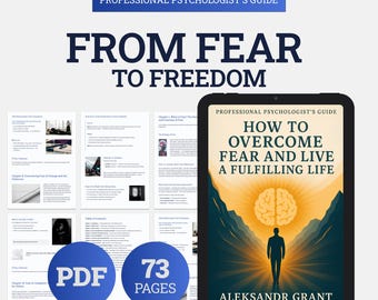 Overcome Fear A5 PDF | Mental Health | Anxiety Journal | CBT Guide eBook 2025