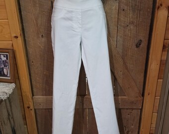 Women's Size 8 Ruby Road Pants White Dress Ankle Length EUC