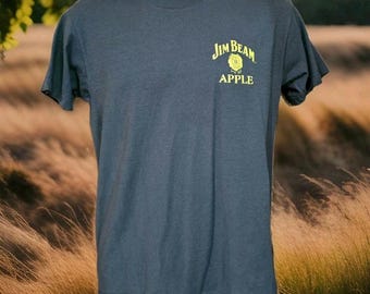 Jim Beam Whiskey Apple T-Shirt - Adult Small Gray Tee