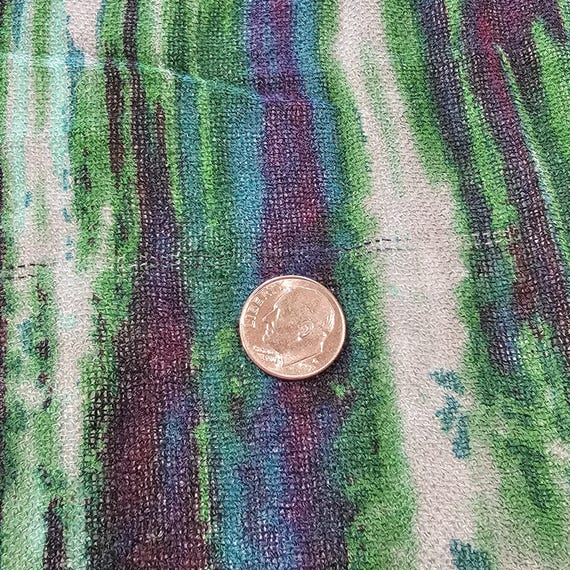 Paisley Pattern Rectangle Scarf Wrap Blue Green P… - image 9