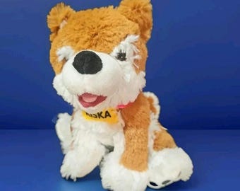 Kiska Peluche Alaska Husky Marrón Blanco 9" Perro EUC
