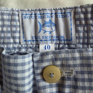 Southern Tide Shorts Mens 40 Blue White Seersucker Chino Lightweight Breathable bild 5