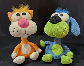 Raro y best-ever Boingers Bobblehead Gato y Perro Bean Peluche Animal de Peluche 8"