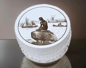 Royal Copenhagen Mermaid Porcelain Trinket Box - Scandinavian Decor