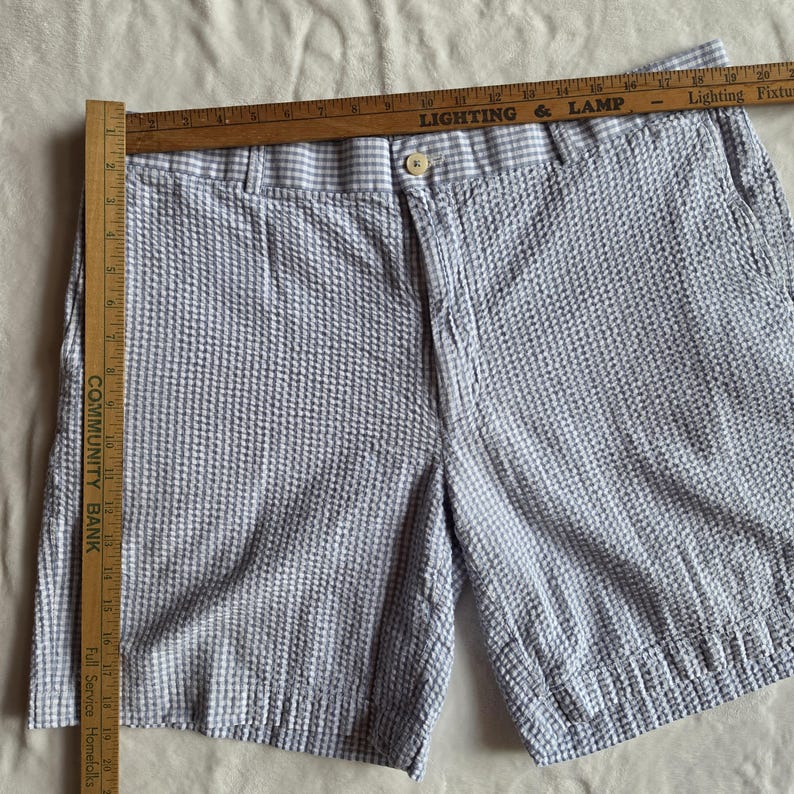 Southern Tide Shorts Mens 40 Blue White Seersucker Chino Lightweight Breathable bild 3