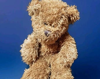 Progressive Plush Dane Teddy Bear Ribbon Bow Beanie Stuffed Animal 12" Tall READ