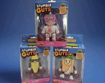 Lote de 3 figuras de acción Stumble Guys de 4.5 pulgadas, nuevas, selladas de fábrica. Lea la descripción de los personajes.