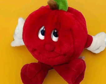 Dan Dee Red Apple Plush Toy Collectors Choice with Moon Star Eyes EUC