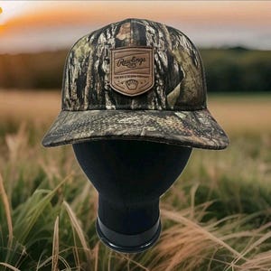 Rawlings Camo Cap Mesh Back Snapback Pacific Headwear Leather Patch NWOT