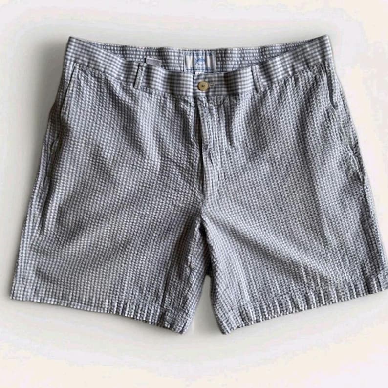 Southern Tide Shorts Mens 40 Blue White Seersucker Chino Lightweight Breathable bild 1