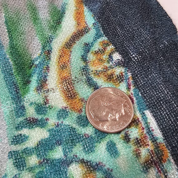 Paisley Pattern Rectangle Scarf Wrap Blue Green P… - image 11