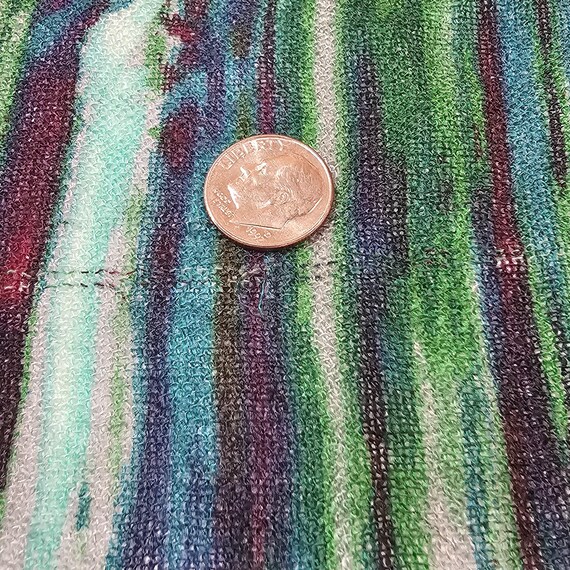 Paisley Pattern Rectangle Scarf Wrap Blue Green P… - image 8