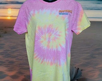 Vtg Panama City Beach Adult Small Tshirt Shipwreck Island Waterpark TieDye READ