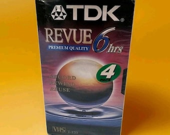 NIP TDK Revue VHS Tapes: 6 Hour, T-120, 4-Pack