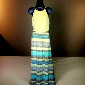 Haut Umgee à Motifs Géométriques Blanc Et Bleu - Taille M - Occasion Très Bon état