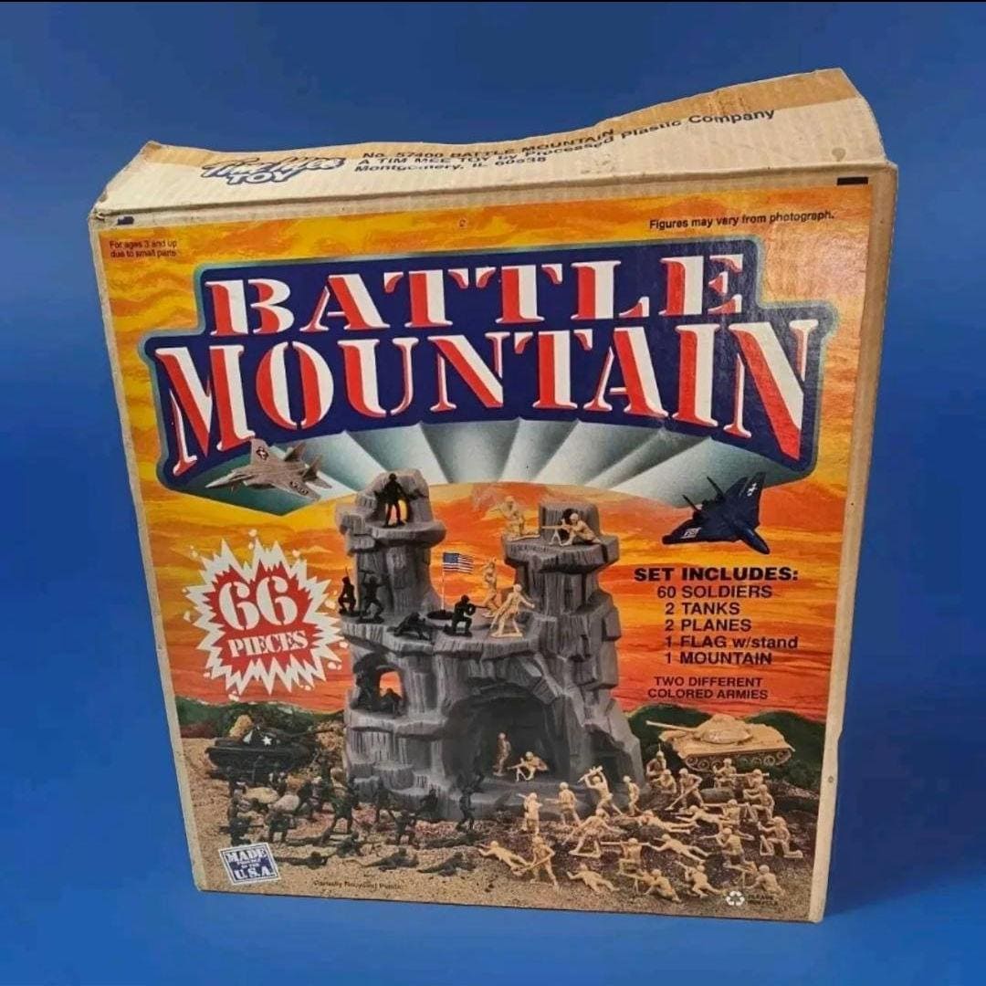 Vintage Tim Mee Toy 5740 Army Battle Mountain Playset In Original Box 1980s  USA