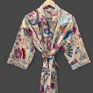 Indian Beach Kimono Robe ,Kimono Robe,Cotton Robe,Shower Robe, Maternity Robe Bath robe Dressing Gown Beachwear long/short