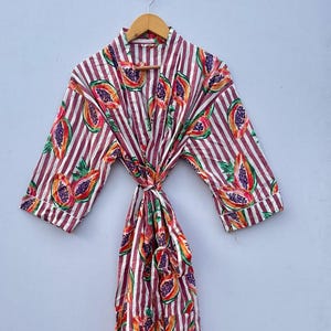 Indian Beach Kimono Robe ,Kimono Robe,Cotton Robe,Shower Robe, Maternity Robe Bath robe Dressing Gown Beachwear long/short