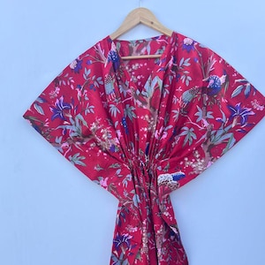 Cotton Kaftan, Indian Floral Kaftan, Long Caftan,Dress For to be Moms, Beach Cover up, Sleepwear, Indian Kaftan, Maxi Dress,Bikini Cover Up