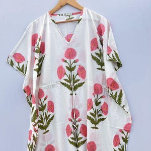 Cotton Kaftan, Indian Floral Kaftan, Long Caftan,Dress For to be Moms, Beach Cover up, Sleepwear, Indian Kaftan, Maxi Dress,Bikini Cover Up