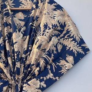 Cotton Kaftan, Indian Floral Kaftan, Long Caftan,Dress For to be Moms, Beach Cover up, Sleepwear, Indian Kaftan, Maxi Dress,Bikini Cover Up