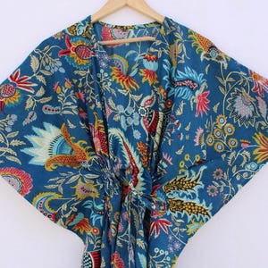 Cotton Kaftan, Indian Floral Kaftan, Long Caftan,Dress For to be Moms, Beach Cover up, Sleepwear, Indian Kaftan, Maxi Dress,Bikini Cover Up
